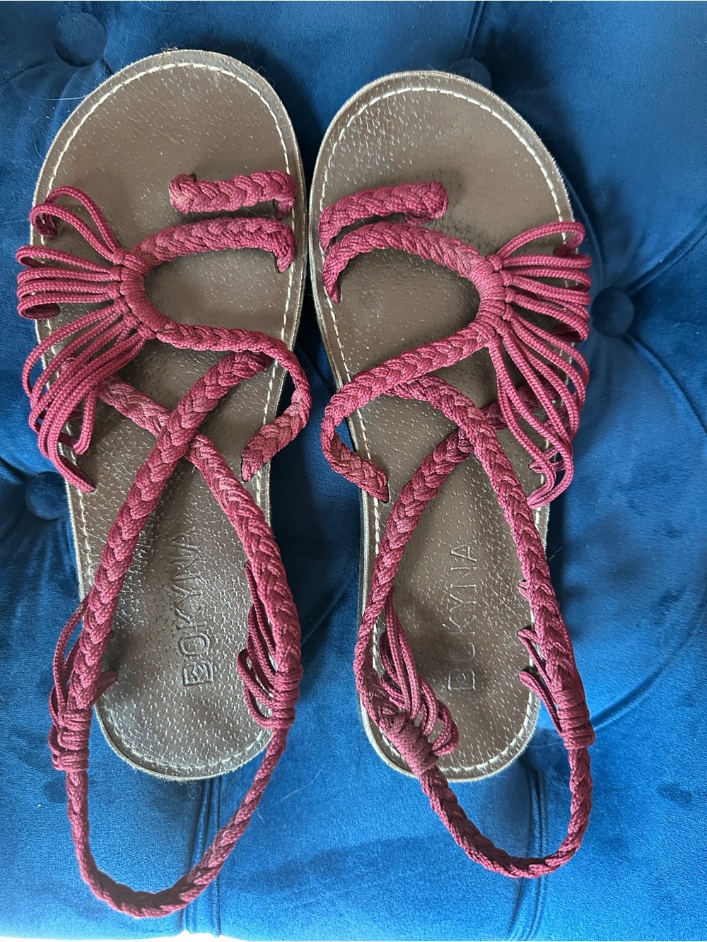 Bokyna Soulmate Burgundy Braided Sandals